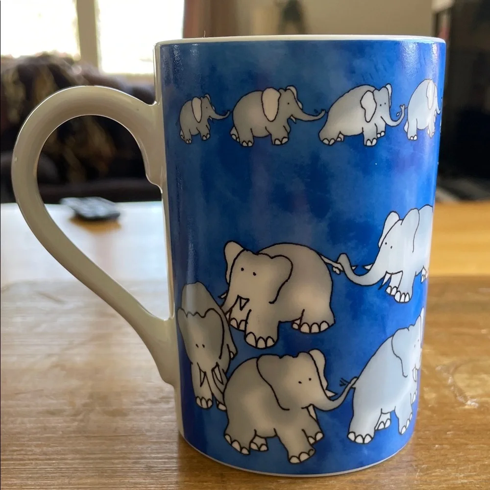 Blue Elephant Pattern Ceramic Mug - Brand Unspecified - Picture 3 of 9